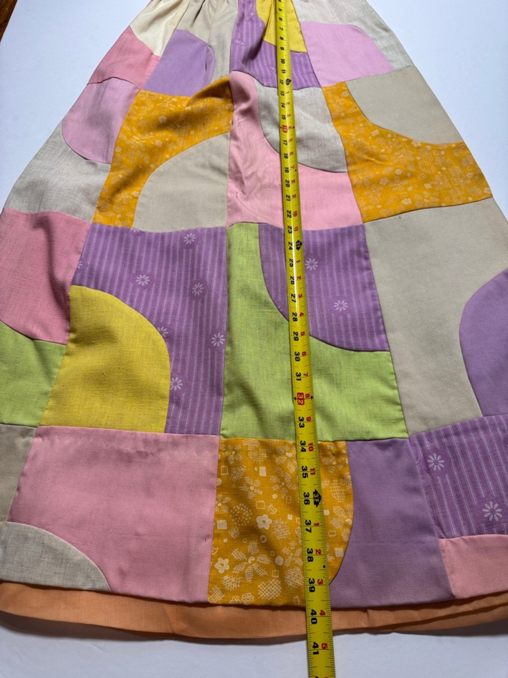 VINTAGE Saks Fifth Avenue Patchwork‎ Maxi Skirt Colorful Pastel Talon Zipper 12 - Picture 4 of 11